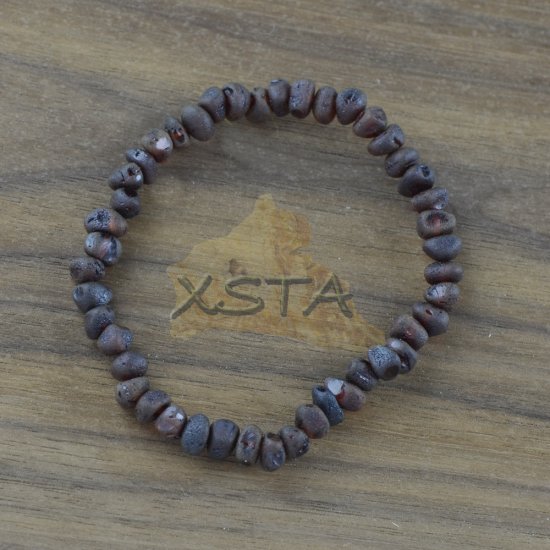 Genuine amber bracelet with raw beads